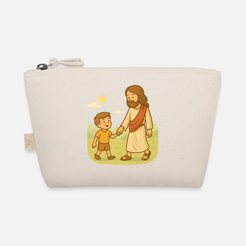 Mit Jesus gehen (Junge) - Bio-Täschchen - Natur