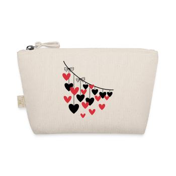 Heart Garland Many Hearts - Organic Pouch - nature - Front