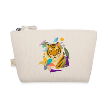 Tiger with Blossom – Powerful Nature Motif - Organic Pouch - nature - Front