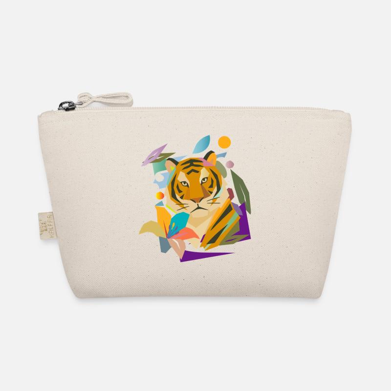 Tiger with Blossom – Powerful Nature Motif Organic Pouch
