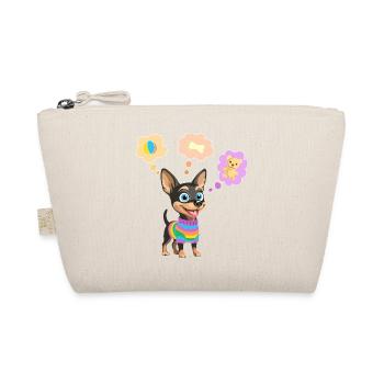 Chien mignon en pull arc-en-ciel pour enfant - Trousse biologique - nature - Devant