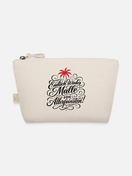 Endlich Malle Spruch Urlaub - Bio-Täschchen - Natur - Vorne