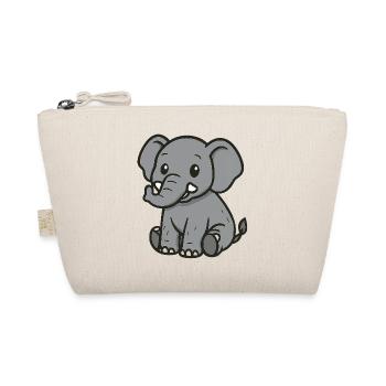 Cute Cartoon Elephant – Gentle Giant - Organic Pouch - nature - Front