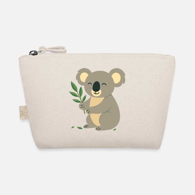 Lächelnder Koala mit Eukalyptus Bio-Täschchen
