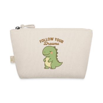 Follow Your Dreams - Süßes Dino-Design - Bio-Täschchen - Natur - Vorne