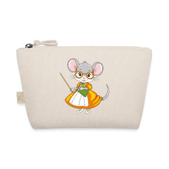 Smart mouse teacher with a pointer and a book - Organic Pouch - nature - Front
