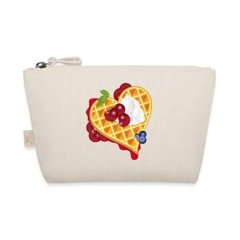 Golden heart waffle illustration with cherries - Organic Pouch - nature - Front