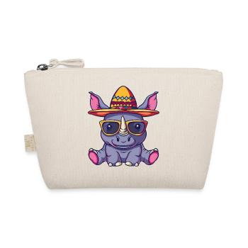 Rhino Funny Sombrero - Organic Pouch - nature - Front