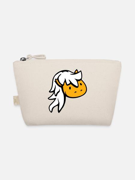 Horse Cute Pony Foal Horse Girl Long Hair - Organic Pouch - nature - Front