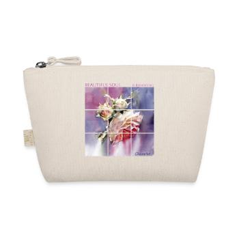 Weiße Rosen, Geschenkstrauß aus Rosen.White Roses. - Bio-Täschchen - Natur - Vorne