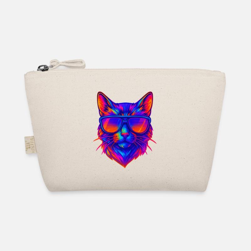 Chat néon vibrant avec lunettes de soleil Trousse biologique