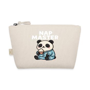 Cute panda bear in pajamas with cupcake - Organic Pouch - nature - Front