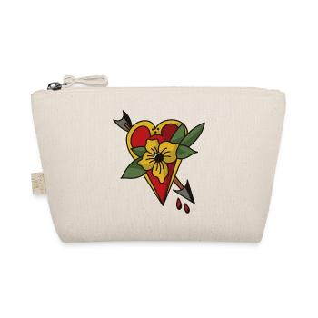 Coeur avec flèche et fleur – Oldschool Tattoo Design - Trousse biologique - nature - Devant