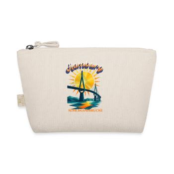 Hamburg Köhlbrand Bridge Shirt – Retro Design - Organic Pouch - nature - Front