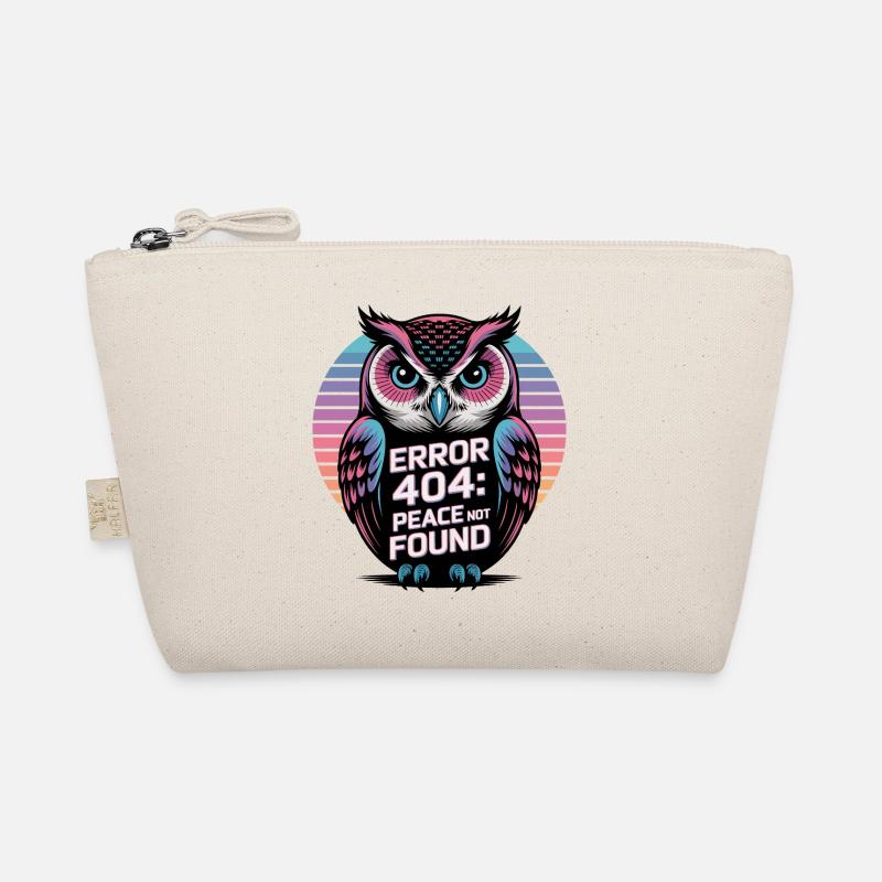 Peaceful Owl Error 404 T-Shirt Organic Pouch