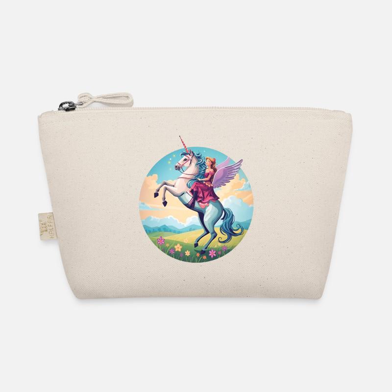 Magische Einhorn-Reiterin Illustration Bio-Täschchen