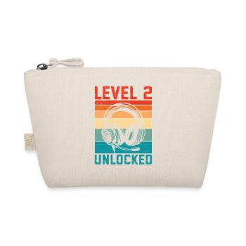 Baby 2nd Birthday – 2 years old level 2 unlocked - Organic Pouch - nature - Front