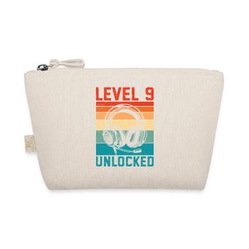 Child 9 years old Level 9 Unlocked, 9th Birthday - Organic Pouch - nature - Front