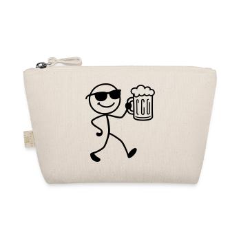 Booze Party Beer Stick Figure - Organic Pouch - nature - Front