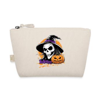 Hallowen_skull_and_pumpkin - Bio-Täschchen - Natur - Vorne