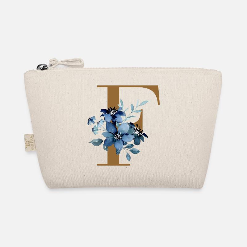 F floral – Lettre dorée avec des fleurs Trousse biologique