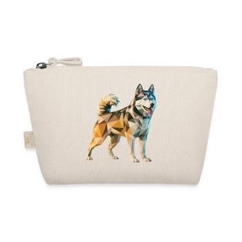 Siberian Husky - Cooles Low Poly Logo - Bio-Täschchen - Natur - Vorne