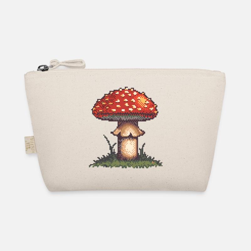 Pixel Pilz Neon Retro Bio-Täschchen