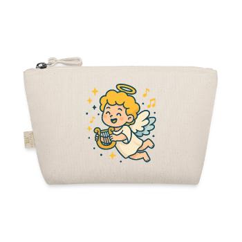 Cute Angel Playing Harp Design - Organic Pouch - nature - Front