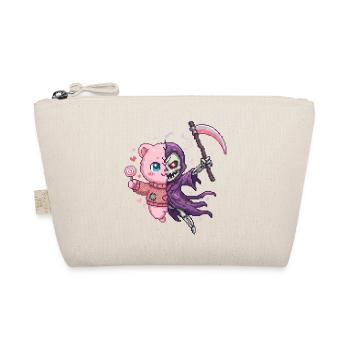 Creepy Cute Teddy Bear & Grim Reaper Pixel Art - Organic Pouch - nature - Front