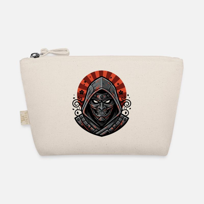 Oni Dämon Maske | Japanischer Samurai Krieger Bio-Täschchen
