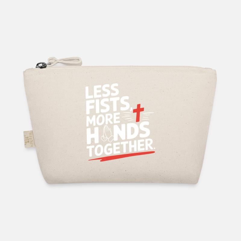 Less Fists More Hands Together Prayer Organic Pouch