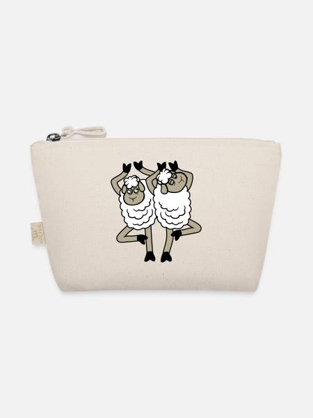 Schaf Paar Verärgert Gestört Baum Pose Yoga Rempel - Organic Pouch - nature - Front