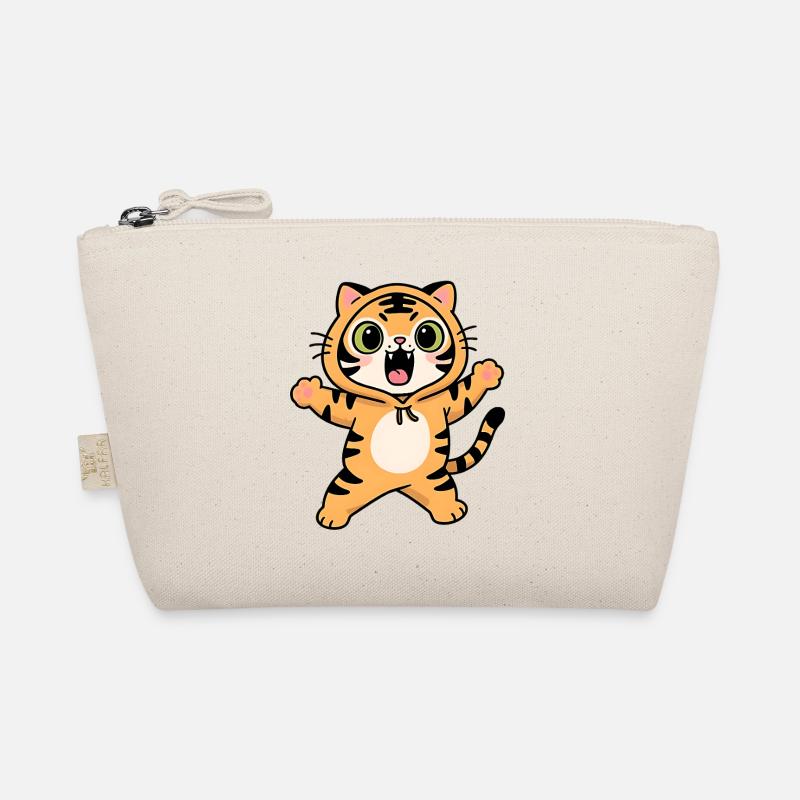 Roaring Tiger Kawaii Kinder Kapuzenpullover Bio-Täschchen