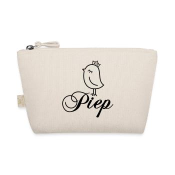 Spatz Piep mit Krone – Piepmatz Vogel Cartoon - Bio-Täschchen - Natur - Vorne