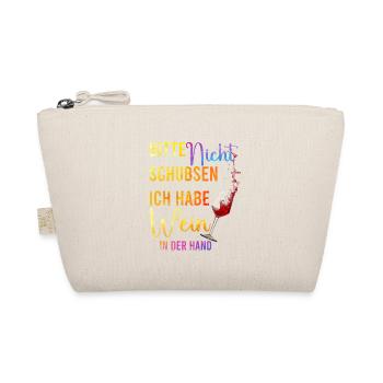 Please don't push – wine in your hand - Organic Pouch - nature - Front