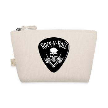 Rock N Roll Skull on Black - Organic Pouch - nature - Front