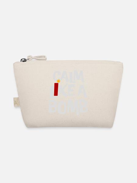 Calm Like Bomb Paradox Irony Humor Explosive Joke - Organic Pouch - nature - Front