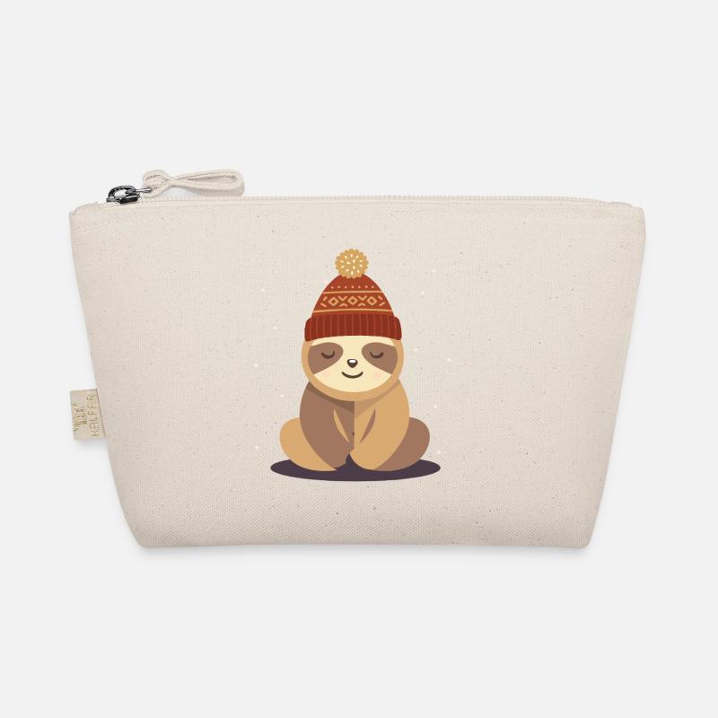 Cozy sloth with winter hat – animal motif Organic Pouch