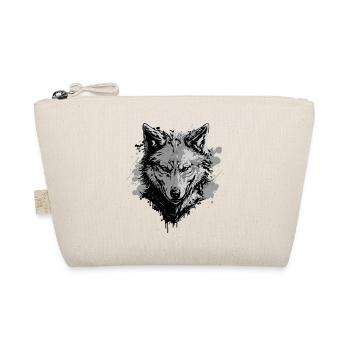 Grey Wolf – Strong Animal Motif - Organic Pouch - nature - Front