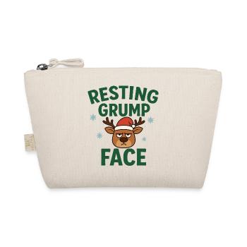 Resting Grump Face Reindeer with Hat - Organic Pouch - nature - Front