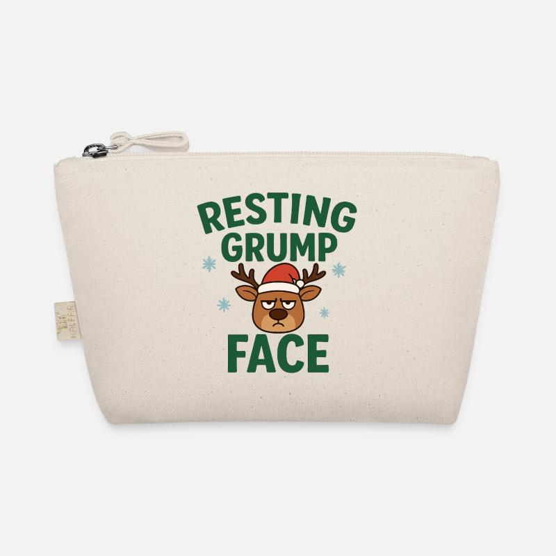 Resting Grump Face Rentier mit Mütze - Bio-Täschchen - Natur