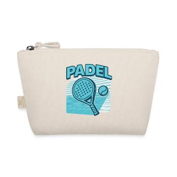 Padel Paddel Ball Retro Blau - Bio-Täschchen - Natur - Vorne