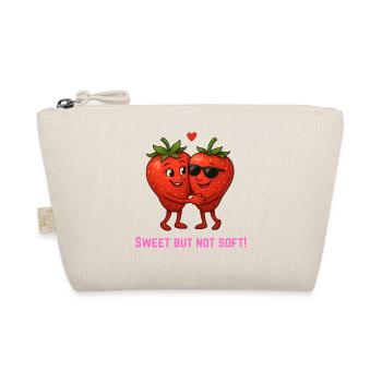 Sweet strawberries couple cartoon - Organic Pouch - nature - Front