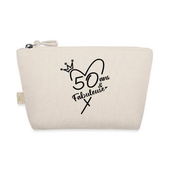 50 Years and Fabulous Wife Birthday Gift - Organic Pouch - nature - Front