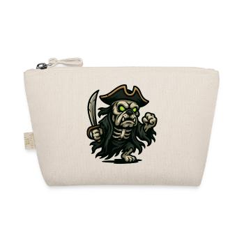 Undead Bulldog Pirate Skeleton Glow Cartoon Art - Organic Pouch - nature - Front