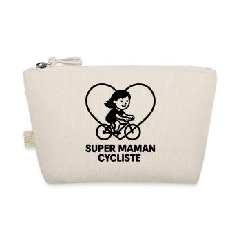 Super Cycling Mom – Cœur vélo cyclisme - Organic Pouch - nature - Front