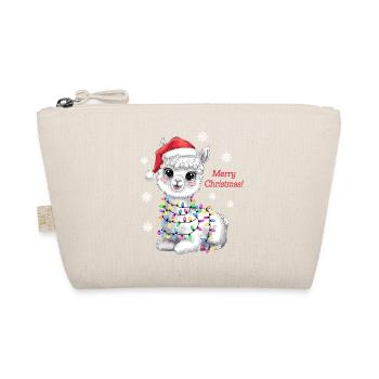 Alpaca Christmas Christmas Sweater Funny Cute - Organic Pouch - nature - Front