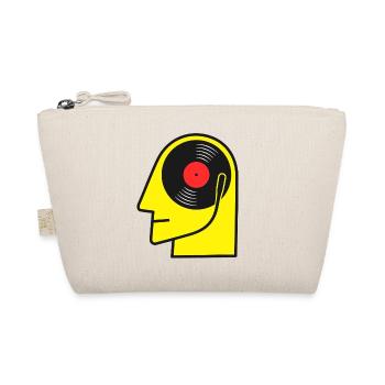 Retro Vinyl Album Head Portrait - Organic Pouch - nature - Front