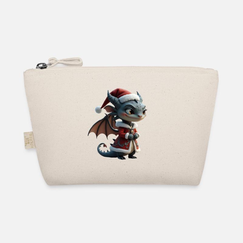 Eleganter Weihnachtsdrache Bio-Täschchen