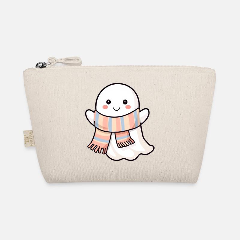 Sweet Ghost with Pastel Spring Scarf Organic Pouch